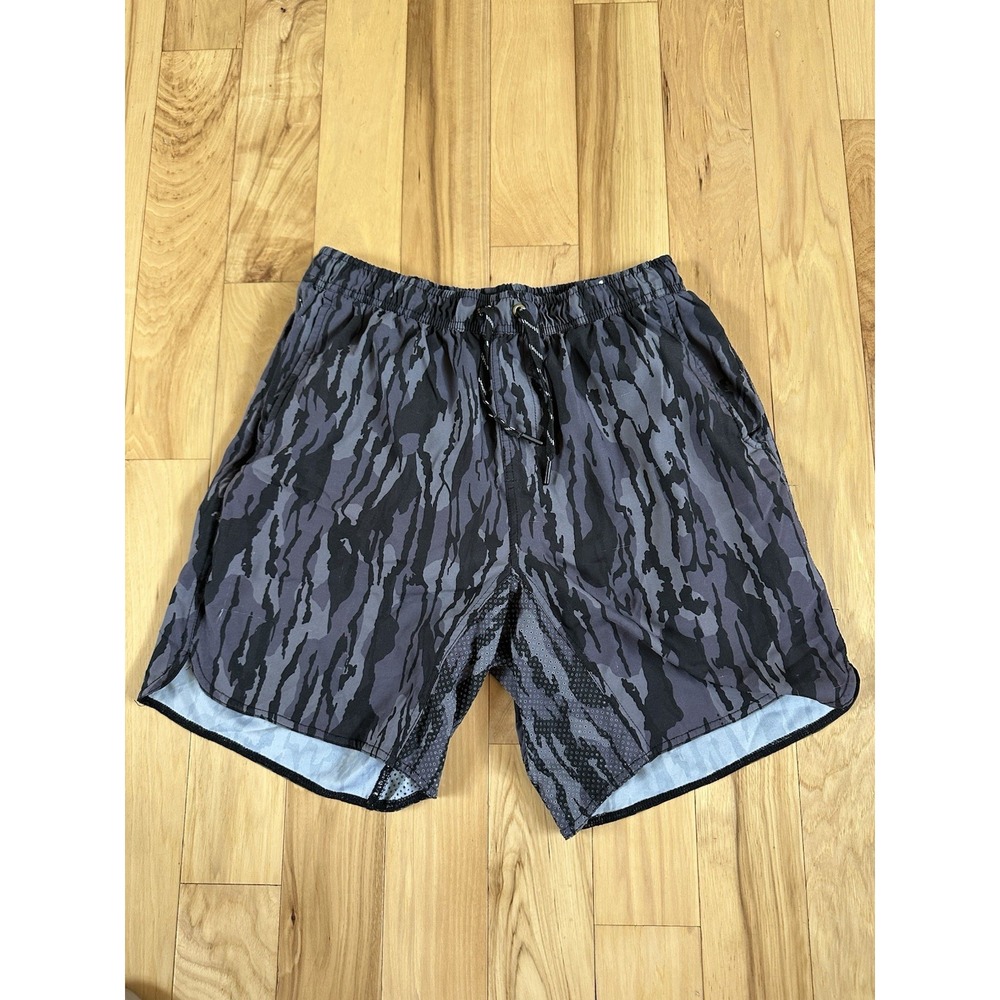 Marsh's Surf Shop Shorts Men's Medium Black 7.5" Camo Gym Pockets Activewear